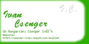 ivan csenger business card